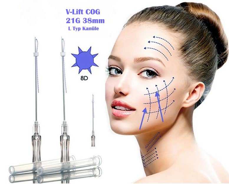 PDO Fäden COG 4-1 8D 21G 38mm V-Lift, L Typ – Bild 2