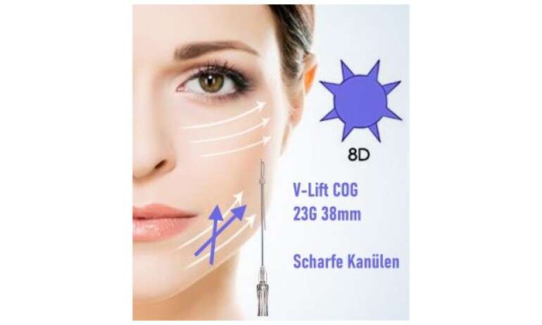 PDO Fäden COG 8D 23G 38mm V-Lift, Spitz