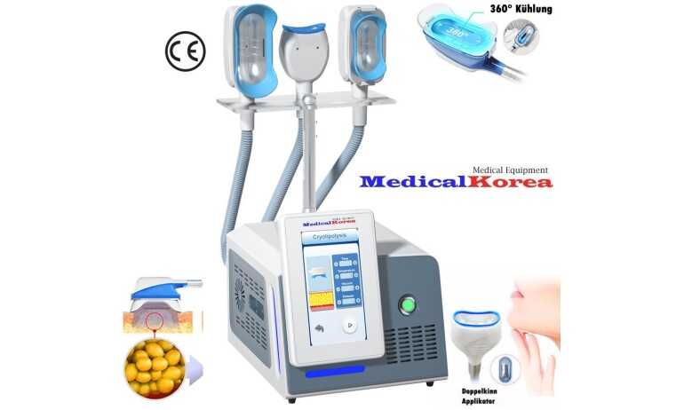 Kryolipolyse Gerät High-Tech Profi,3 x Cooling Handstück,inkl.Doppelkinn Aufsatz