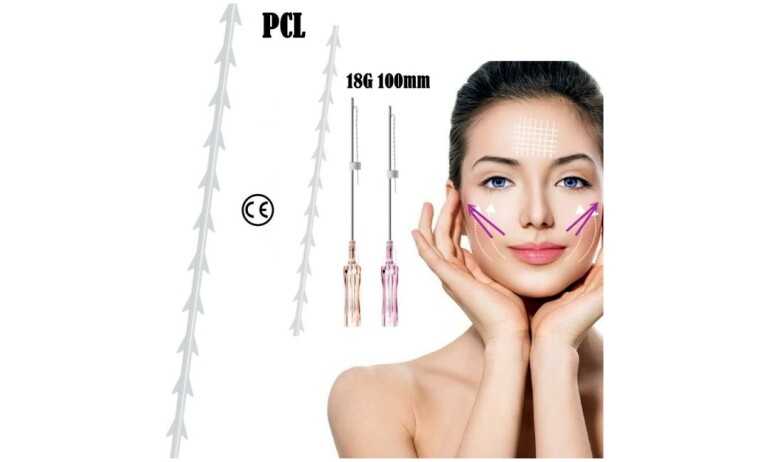 PCL Fäden Doppelherz gemoldet,Extra Stark, 18G 100mm x 150mm ,L-Typ Stumpf