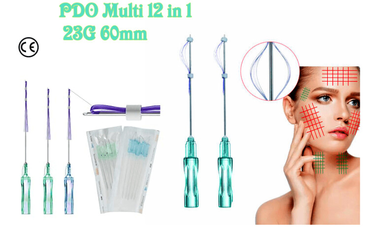 PDO Fäden 12in1 Multifäden,23G 38mm/60mm, L Stumpf,6 Stück