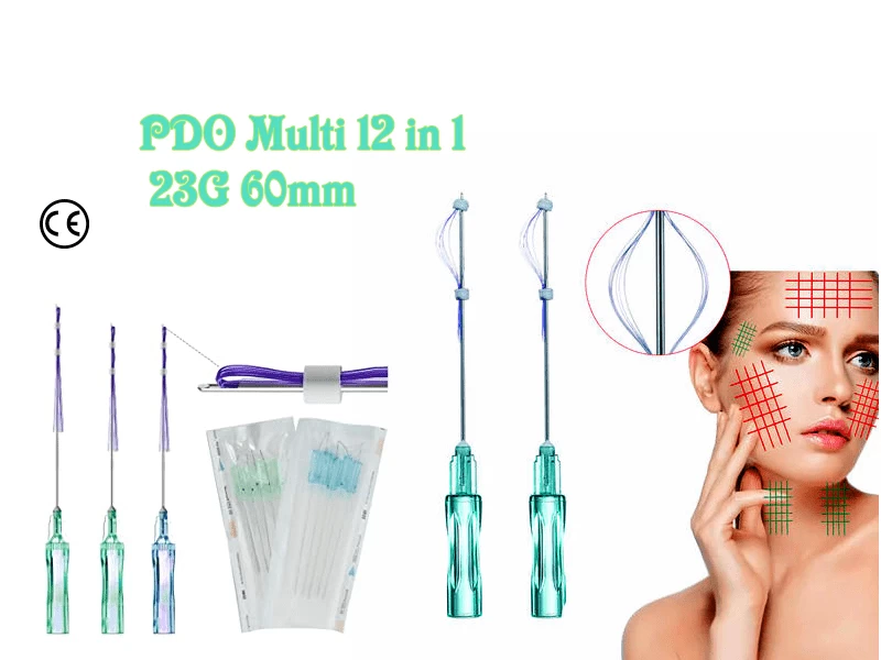 PDO Fäden 12in1 Multifäden,23G 38mm/60mm, L Stumpf,6 Stück