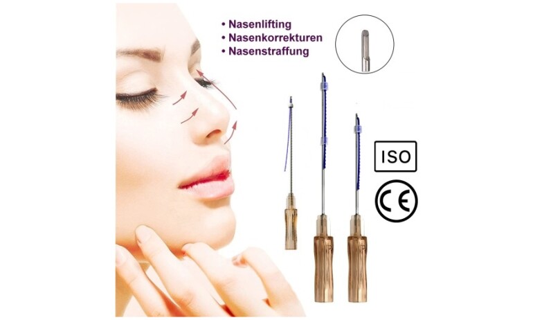 PDO Fäden,Nasenlift,Nasenkorrektur COG 19G X 60mm L-Typ Stumpf