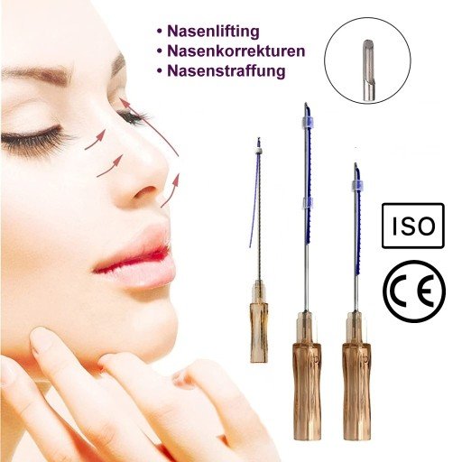 PDO Fäden,Nasenlift,Nasenkorrektur COG 19G X 60mm L-Typ Stumpf